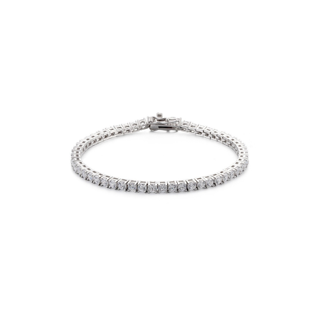 Classic Lab-Grown Diamond Tennis Bracelet in 18K White Gold (6 TW, 15pts each)