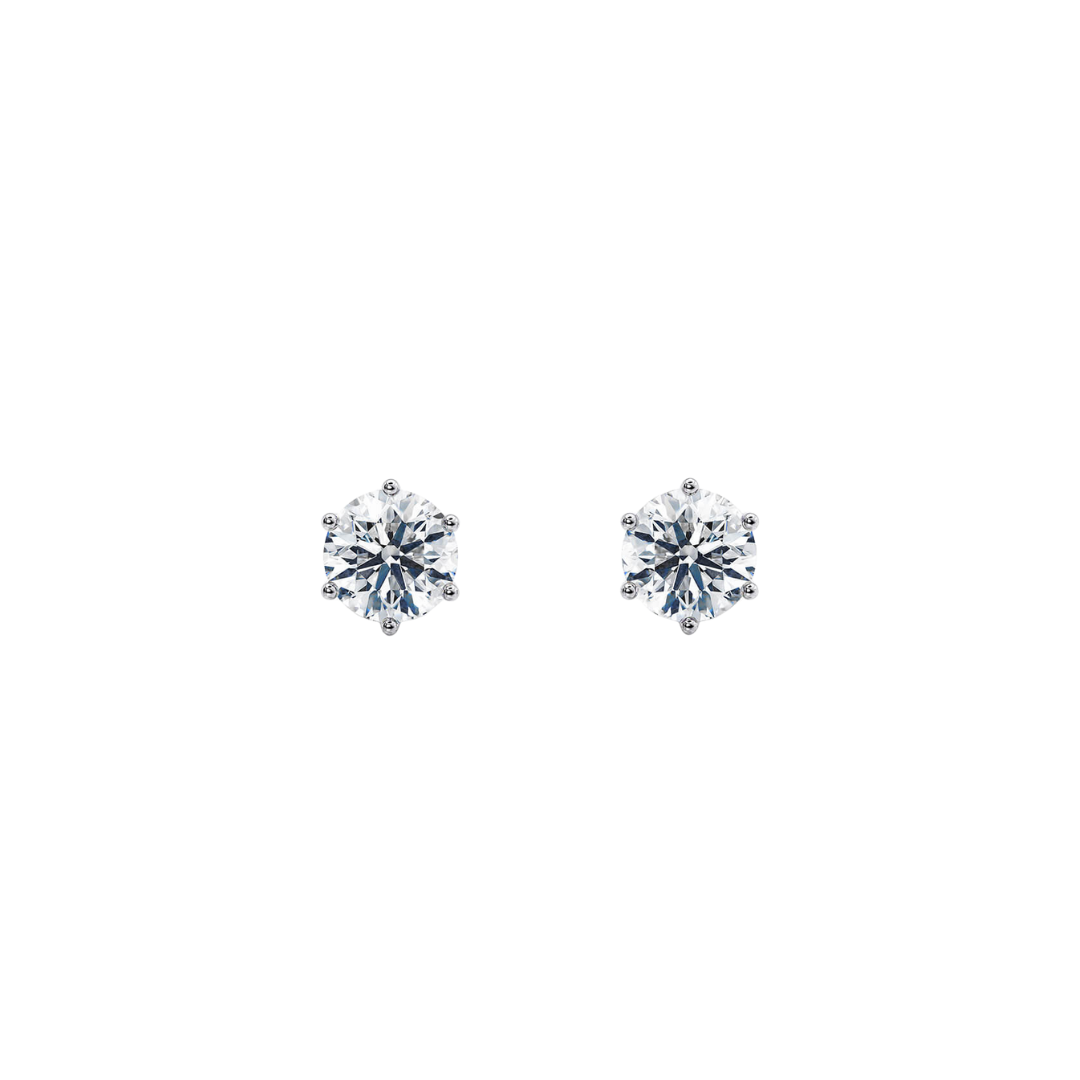 1 Ct. Lab-Grown Diamond Six-Prong Earrings in 18K Gold (TW 2 Ct.)