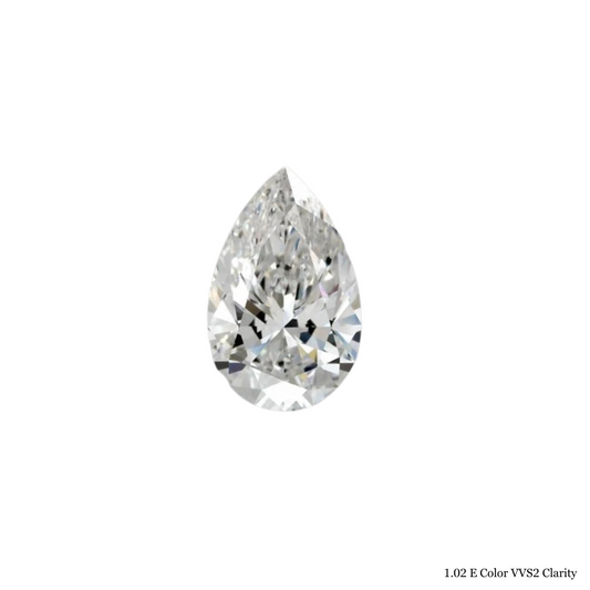 1.02 Carat E-VVS2  Cut Pear Diamond