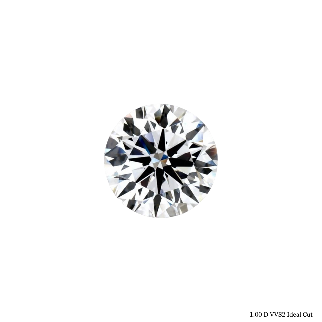 1 Carat D-VVS2 Ideal Cut Round Diamond