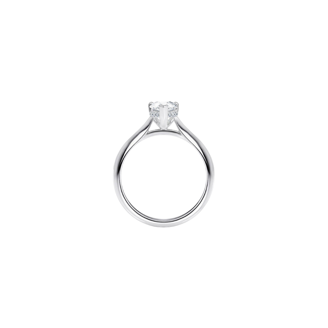 [Pear Brilliant Cut] Classic Ring in 18K White Gold Setting