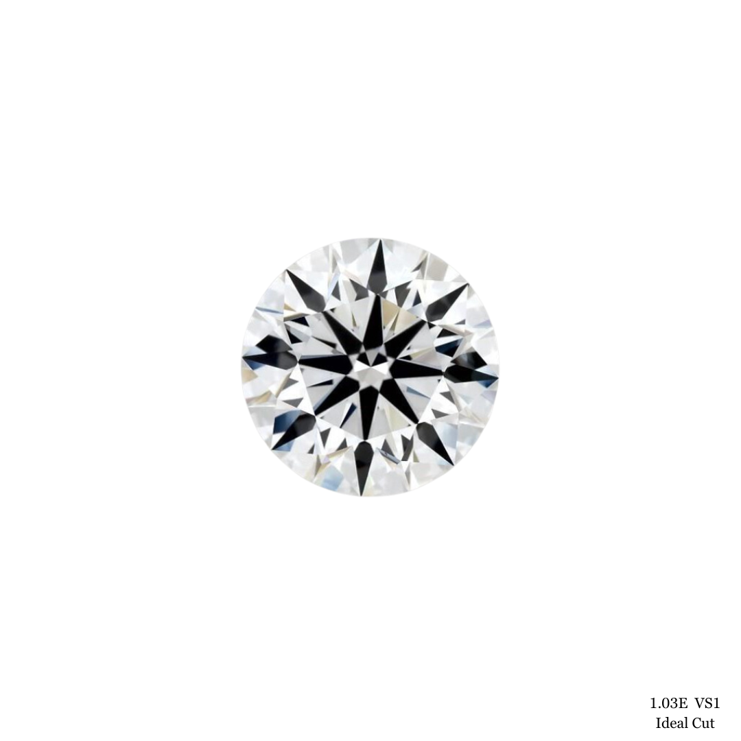 1.03 Carat E-VS1 Ideal Cut Round Diamond