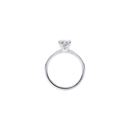 [Heart Brilliant Cut] Button Claw in 18K White Gold Straight Band Setting