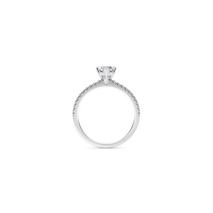 [Marquise Brilliant Cut] Pavé Ring with Petite Claw in 18K White Gold Setting