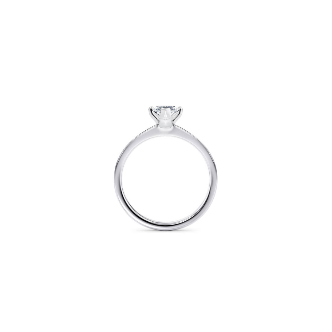 [Marquise Brilliant Cut] Button Claw Ring in 18K White Gold Straight Band Setting