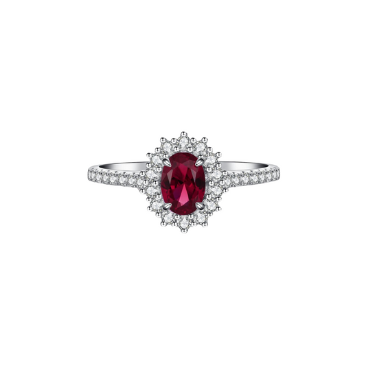 3 Ct. Lab-Grown Ruby in 18K White Gold Diana Setting