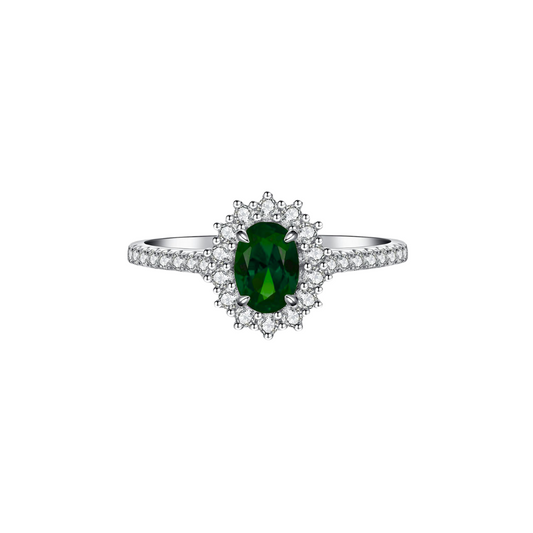 3 Ct. Lab-Grown Emerald in 18K White Gold Diana Setting