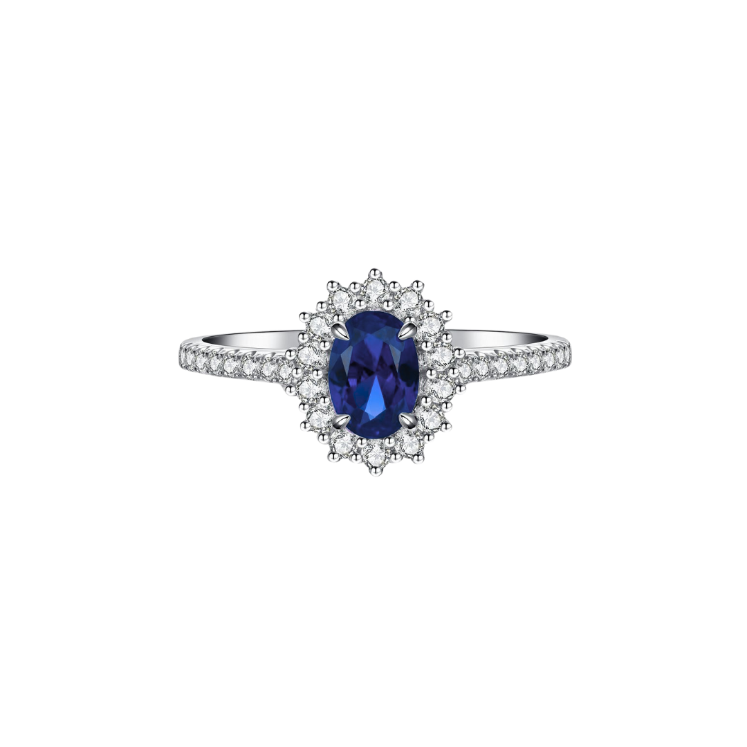 3 Ct. Lab-Grown Sapphire in 18K White Gold Diana Setting