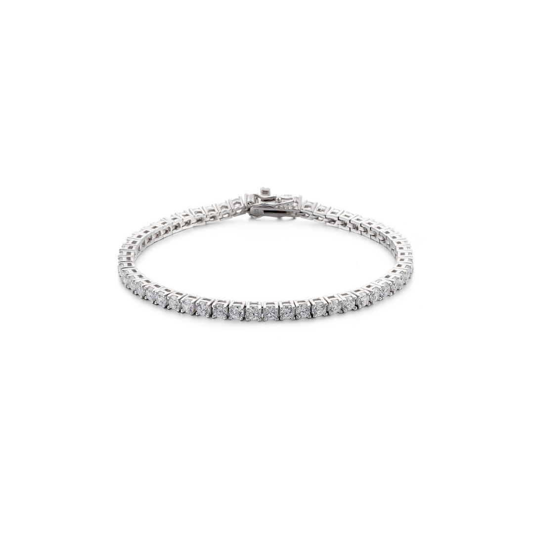 Classic Lab-Grown Diamond Tennis Bracelet in 18K White Gold (6 Ct., TW, 15pts each)