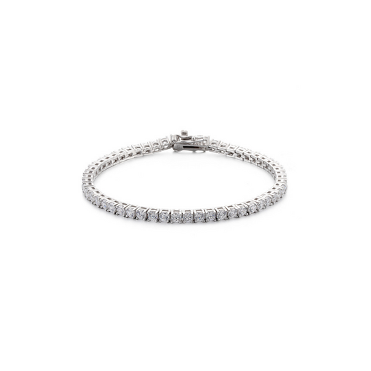 Classic Lab-Grown Diamond Tennis Bracelet in 18K White Gold (6 Ct., TW, 15pts each)