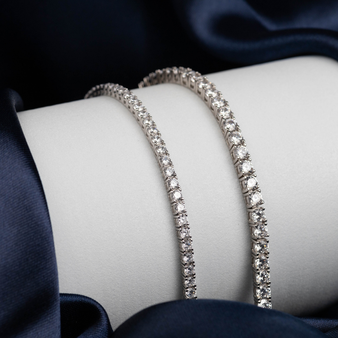 Classic Lab-Grown Diamond Tennis Bracelet in 18K White Gold (12 Ct., TW, 30 pts each)