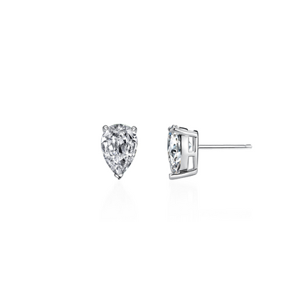 1 Ct. Pear Cut Three-Prong Earrings in 18K Gold